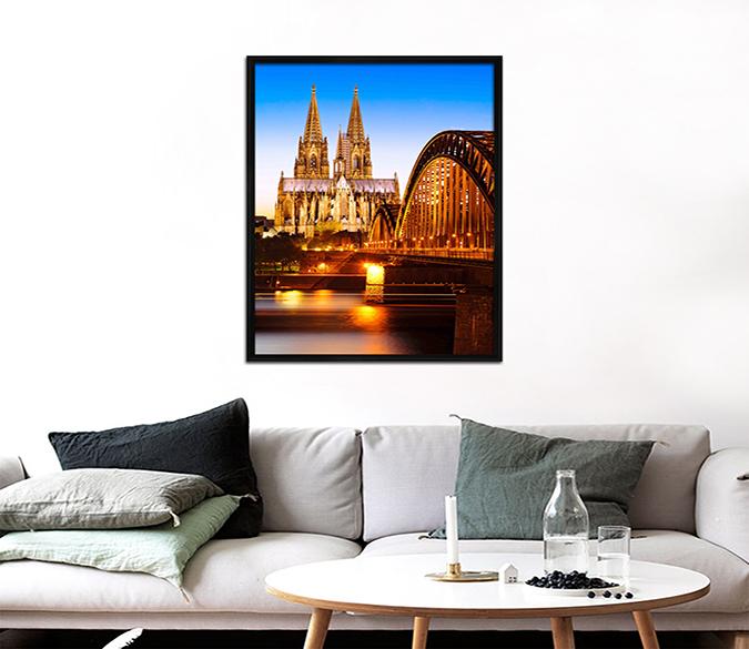 3D Light Castle 035 Fake Framed Print Painting Wallpaper AJ Creativity Home 