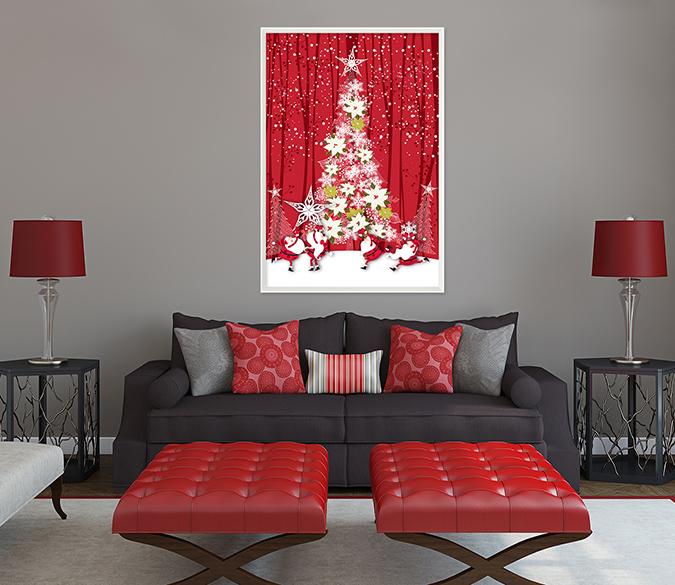 3D Christmas Stars 049 Fake Framed Print Painting Wallpaper AJ Creativity Home 