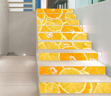 3D Orange Slices 1302 Stair Risers Wallpaper AJ Wallpaper 