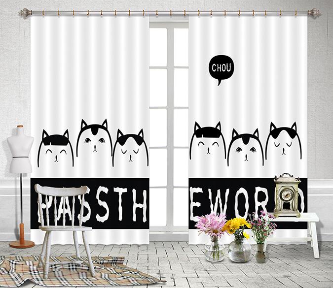 3D Cartoon Animals 2446 Curtains Drapes Wallpaper AJ Wallpaper 