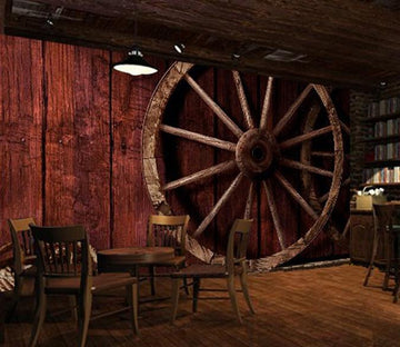 3D Wooden Wheel 055 Wallpaper AJ Wallpaper 