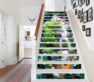 3D Stream And Deer 664 Stair Risers Wallpaper AJ Wallpaper 