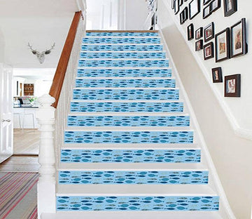 3D Fish Pattern 1685 Stair Risers Wallpaper AJ Wallpaper 