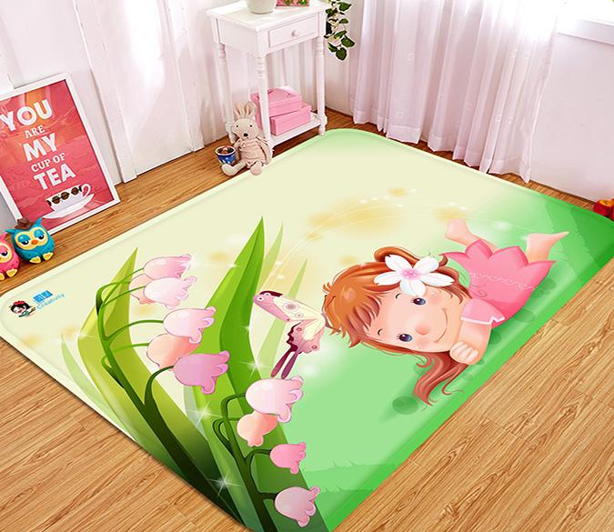 3D Naughty Little Girl 37 Non Slip Rug Mat Mat AJ Creativity Home 