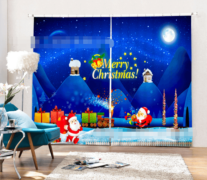 3D Busy Santa Claus 2064 Curtains Drapes Wallpaper AJ Wallpaper 