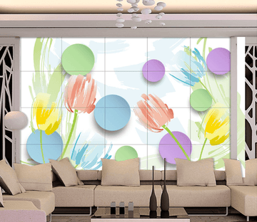 Colorful Flowers Graffiti Wallpaper AJ Wallpaper 