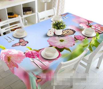 3D Peach Flowers 1307 Tablecloths Wallpaper AJ Wallpaper 