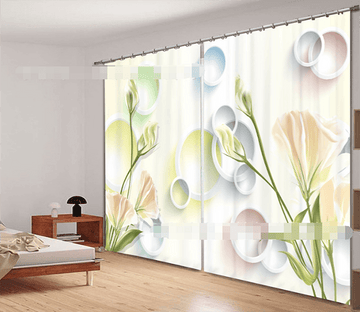 3D Flowers Rings 2201 Curtains Drapes Wallpaper AJ Wallpaper 