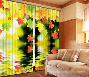 3D Falling Leaves 1219 Curtains Drapes Wallpaper AJ Wallpaper 
