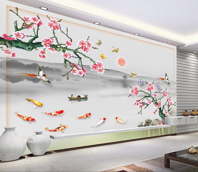 3D Butterfly Fisherman 293 Wallpaper AJ Wallpaper 