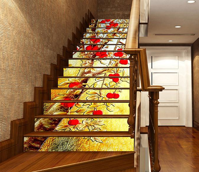 3D Fruits Trees 1454 Stair Risers Wallpaper AJ Wallpaper 
