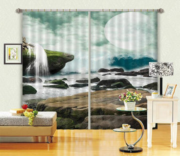 3D Seaside Stones 15 Curtains Drapes Wallpaper AJ Wallpaper 