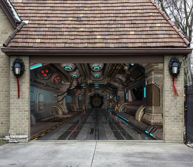 3D Spacecraft 356 Garage Door Mural Wallpaper AJ Wallpaper 