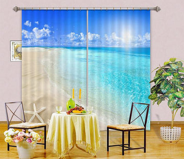3D Beautiful Sea Beach 154 Curtains Drapes Wallpaper AJ Wallpaper 