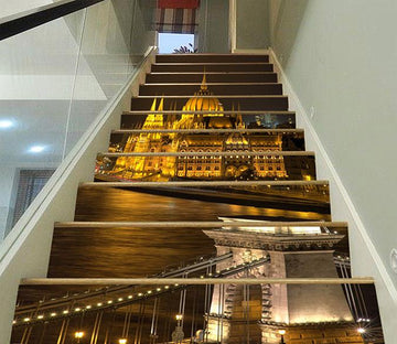3D Shiny City Palace 1547 Stair Risers Wallpaper AJ Wallpaper 