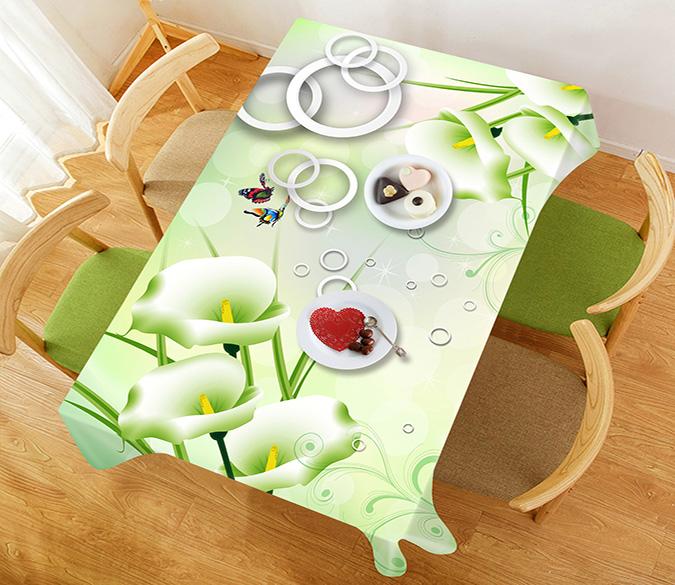 3D Flowers Butterflies Rings 130 Tablecloths Wallpaper AJ Wallpaper 