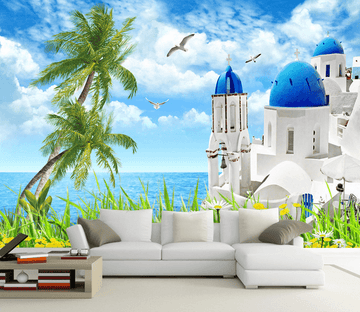 Seaside Beautiful Church Wallpaper AJ Wallpaper 