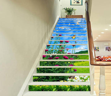 3D Flowers Butterflies Birds 1606 Stair Risers Wallpaper AJ Wallpaper 