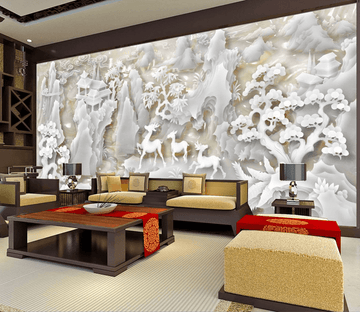 White Jade Carving Wallpaper AJ Wallpaper 