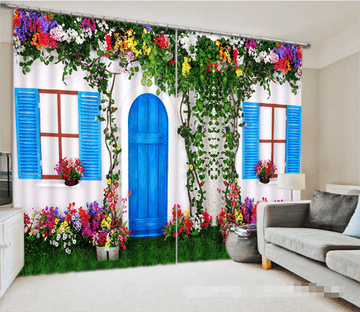 3D House Flowers Vines 1238 Curtains Drapes Wallpaper AJ Wallpaper 