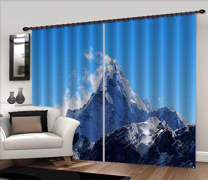 3D Snow Mountain Peaks 671 Curtains Drapes Wallpaper AJ Wallpaper 