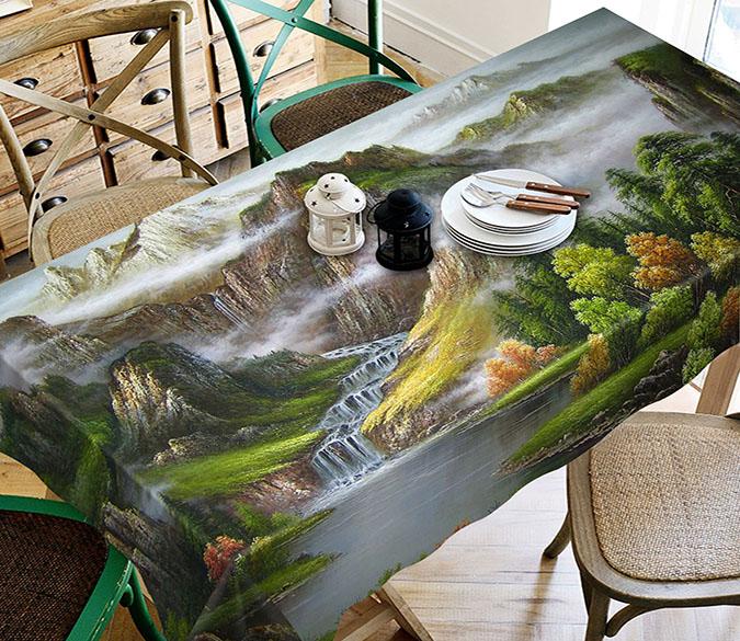 3D Mountain River Landscape 257 Tablecloths Wallpaper AJ Wallpaper 