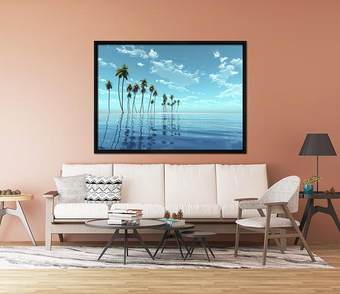 3D Seaside Coconut 186 Fake Framed Print Painting Wallpaper AJ Creativity Home 