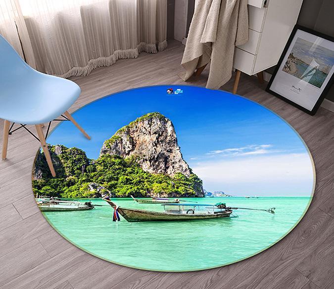 3D Tropical Sea 91 Round Non Slip Rug Mat Mat AJ Creativity Home 