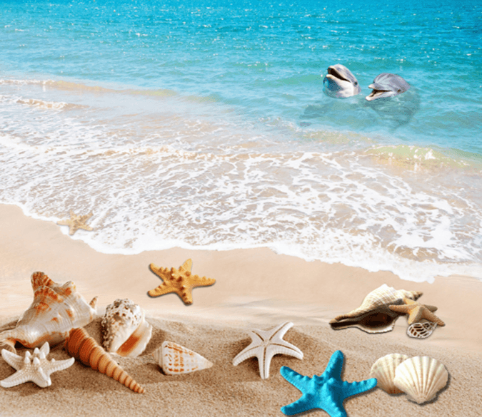 3D Beach Scenery Floor Mural Wallpaper AJ Wallpaper 2 