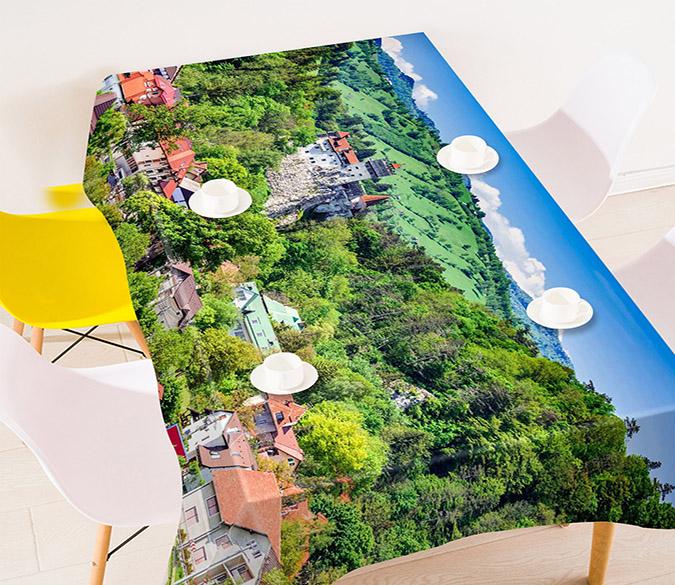 3D Mountain Town 624 Tablecloths Wallpaper AJ Wallpaper 