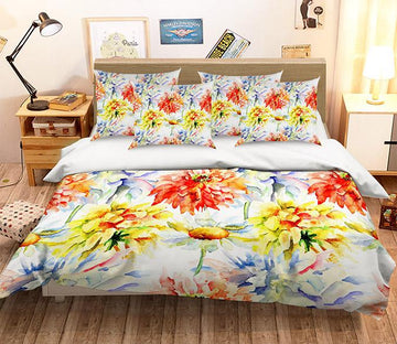 3D Watercolor Flowers 349 Bed Pillowcases Quilt Wallpaper AJ Wallpaper 