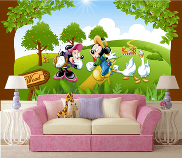 3D Lovely Grassland Animals Wallpaper AJ Wallpaper 