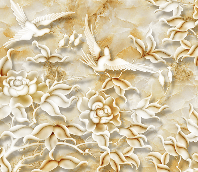 3D Jade Carving Scenery Floor Mural Wallpaper AJ Wallpaper 2 