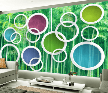 Bamboo Forest And Circles Wallpaper AJ Wallpaper 