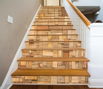 3D Wooden Cubes 1135 Stair Risers Wallpaper AJ Wallpaper 