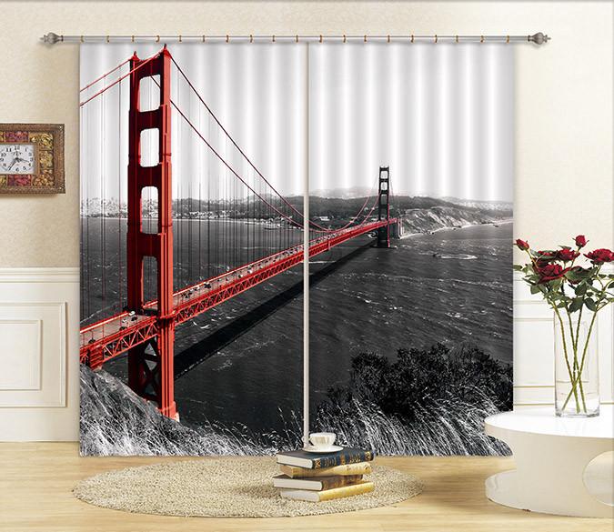 3D Golden Gate Bridge 494 Curtains Drapes Wallpaper AJ Wallpaper 
