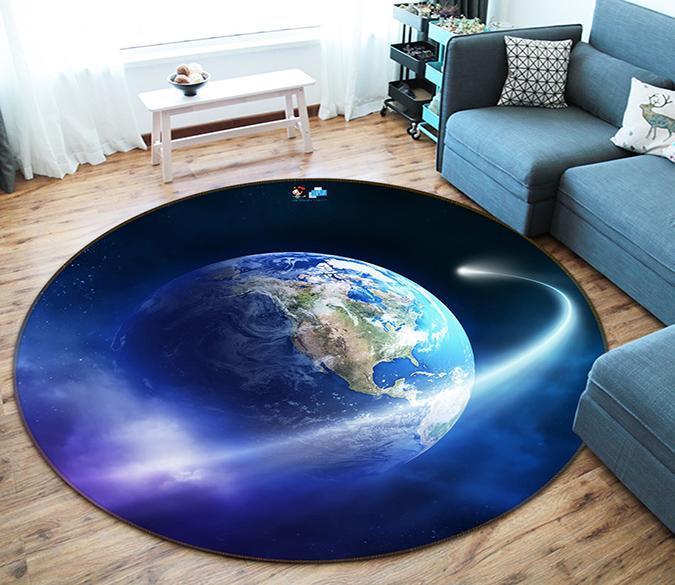 3D Magic Earth 52 Round Non Slip Rug Mat Mat AJ Creativity Home 