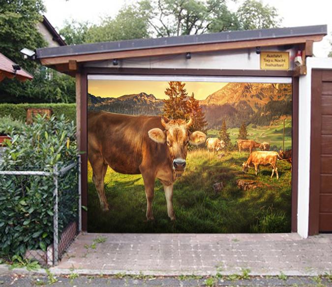 3D Mountain Grassland Animals 253 Garage Door Mural Wallpaper AJ Wallpaper 