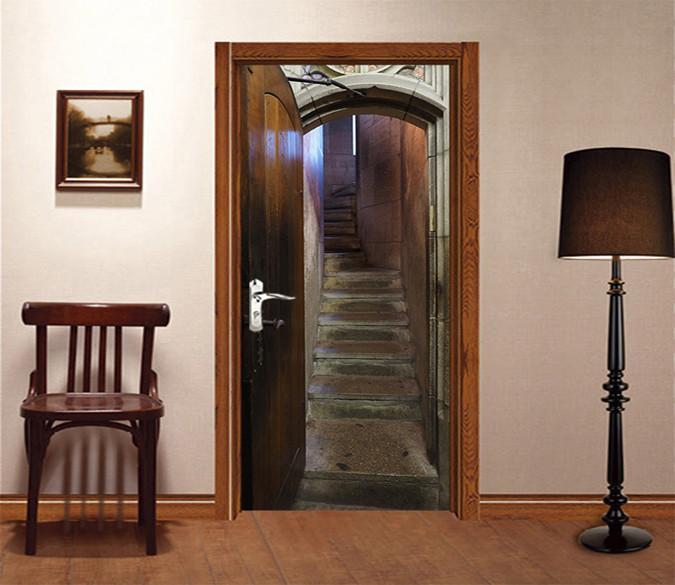3D Narrow Stairway 32 Door Mural Wallpaper AJ Wallpaper 