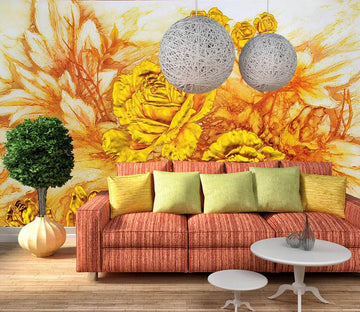 Yellow Peonies Wallpaper AJ Wallpaper 