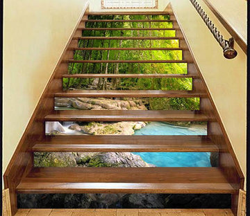 3D Forest Blue River 700 Stair Risers Wallpaper AJ Wallpaper 