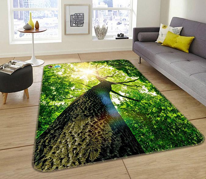 3D Tall Tree Sunshine 163 Non Slip Rug Mat Mat AJ Creativity Home 