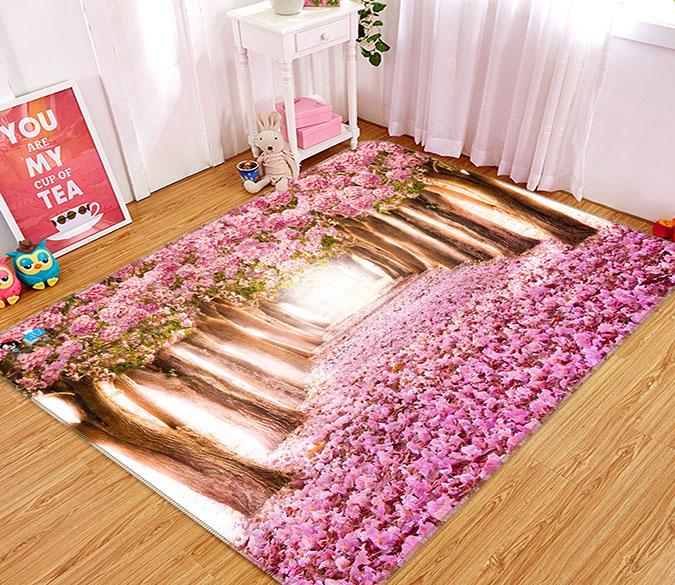 3D Cherry Blossom Avenue 139 Non Slip Rug Mat Mat AJ Creativity Home 