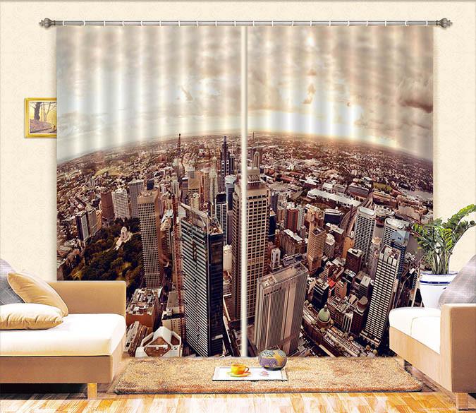 3D Vast City 488 Curtains Drapes Wallpaper AJ Wallpaper 