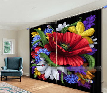 3D Bright Flowers 929 Curtains Drapes Wallpaper AJ Wallpaper 