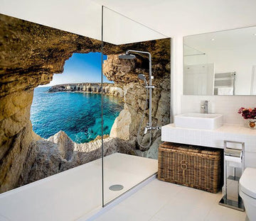 3D Cave Sea Scenery 56 Bathroom Wallpaper Wallpaper AJ Wallpaper 