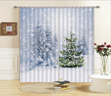 3D Forest Christmas Tree 515 Curtains Drapes Wallpaper AJ Wallpaper 