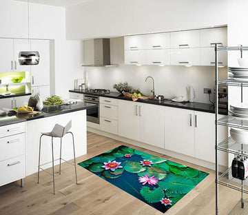3D Fresh Water Lily 164 Kitchen Mat Floor Mural Wallpaper AJ Wallpaper 