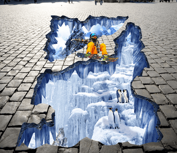 3D Skiing Floor Mural Wallpaper AJ Wallpaper 2 