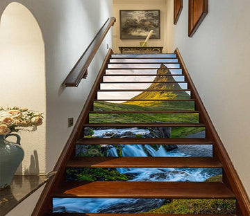 3D Mountain Peak River 407 Stair Risers Wallpaper AJ Wallpaper 